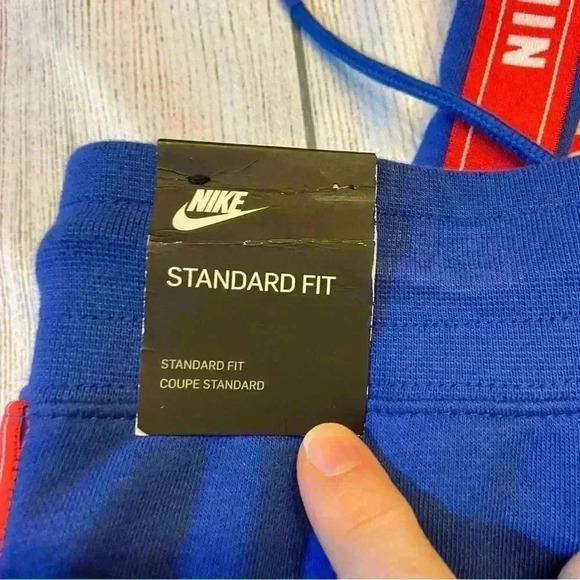 Nike Women's Plus Size Logo Side Stripe Joggers Sweatpants 1X Blue Pockets NWT - Picture 9 of 12